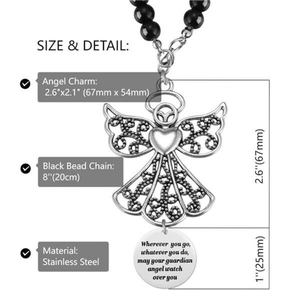 Guardian angel car mirror charm rearview hanging ornament new driver safe gift - Picture 3 of 7